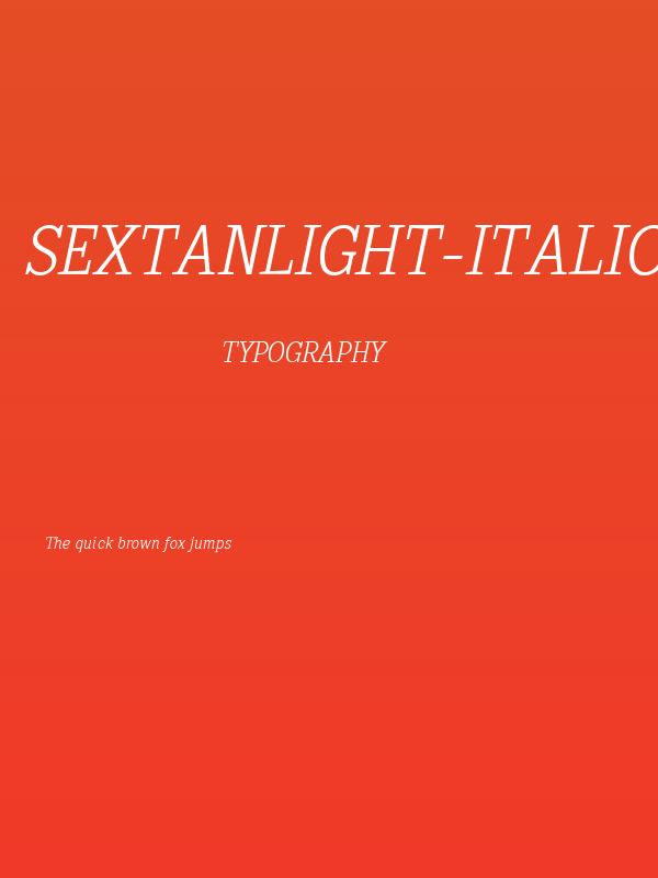 SextanLight-Italic Poster