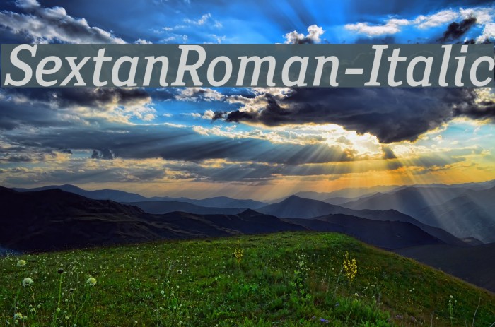 SextanRoman-Italic Font examples