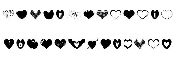 Sexy Love Hearts Font LOWERCASE