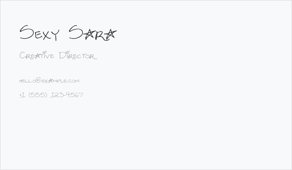 Sexy Sara Business Card