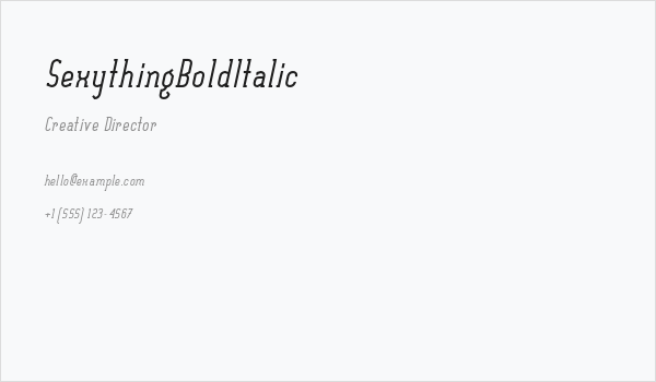 SexythingBoldItalic Business Card