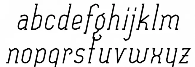SexythingItalic Schriftart Kleinbuchstaben