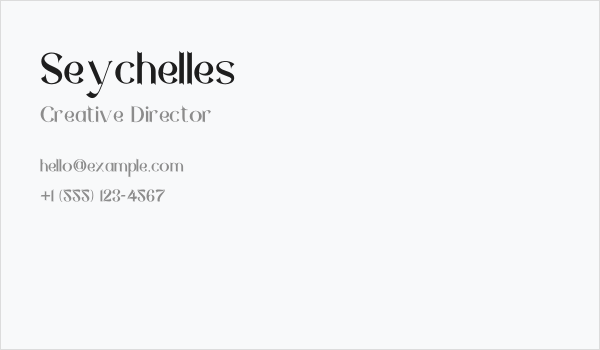 Seychelles Business Card