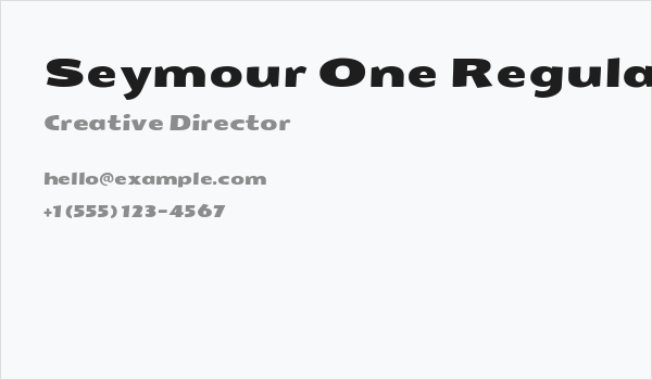 Seymour One Regular Business Card