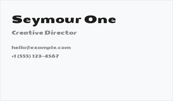 Seymour One Business Card