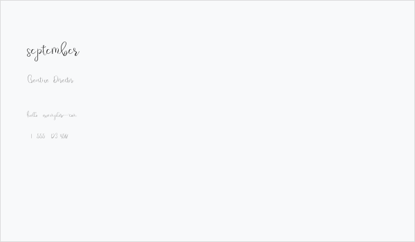 september Business Card