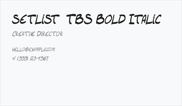 setlist  TBS Bold Italic Business Card