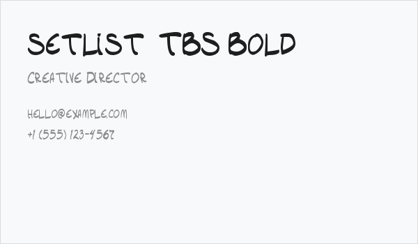 setlist  TBS Bold Business Card