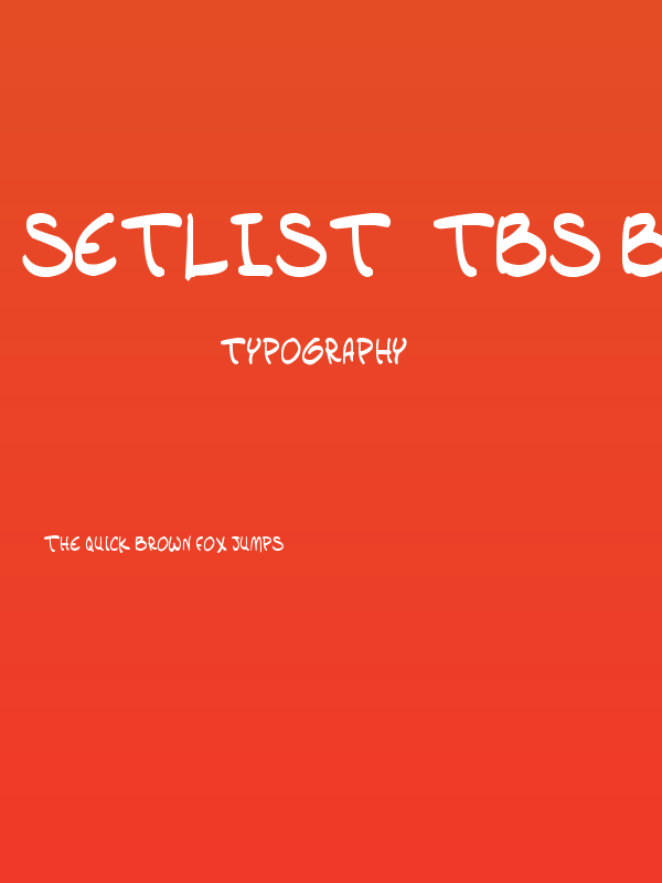 setlist  TBS Bold Poster