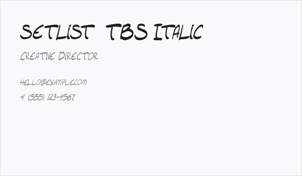 setlist  TBS Italic Business Card