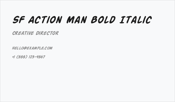 SF Action Man Bold Italic Business Card
