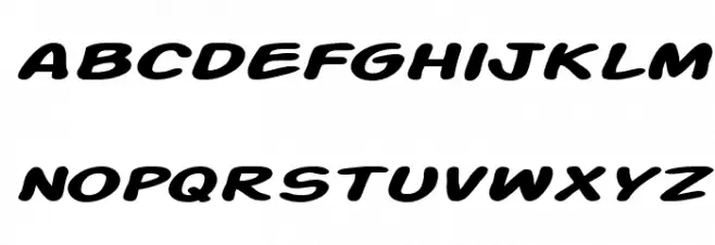 SF Action Man Extended Bold Italic Font LOWERCASE