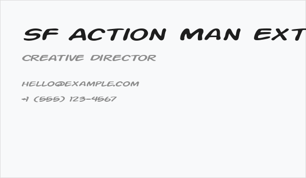 SF Action Man Extended Italic Business Card