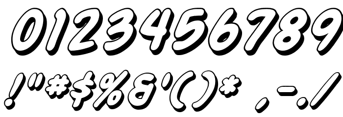SF Action Man Shaded Italic Font OTHER CHARS