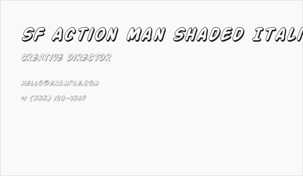 SF Action Man Shaded Italic Business Card