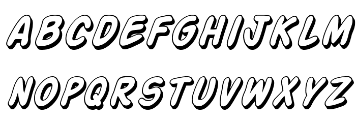 SF Action Man Shaded Italic Font LOWERCASE