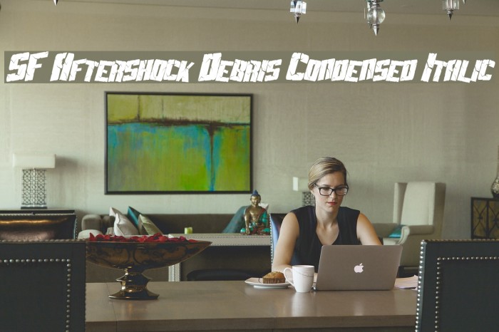 SF Aftershock Debris Condensed Italic Font examples