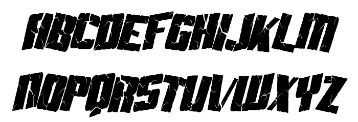 SF Aftershock Debris Condensed Italic Font LOWERCASE