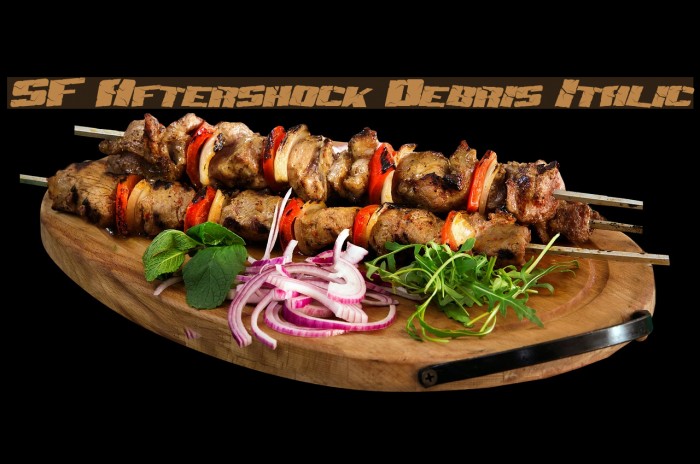 SF Aftershock Debris Italic Font examples