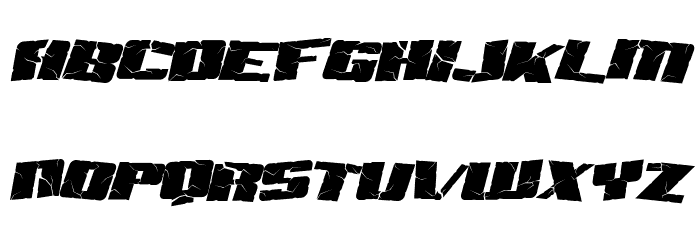 SF Aftershock Debris Italic Font LOWERCASE