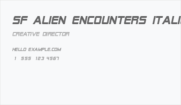 SF Alien Encounters Italic Business Card