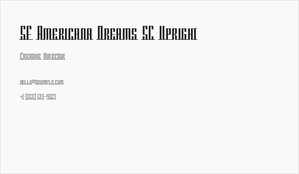 SF Americana Dreams SC Upright Business Card