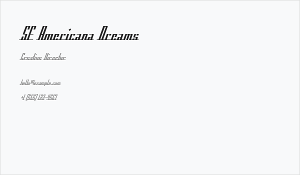 SF Americana Dreams Business Card