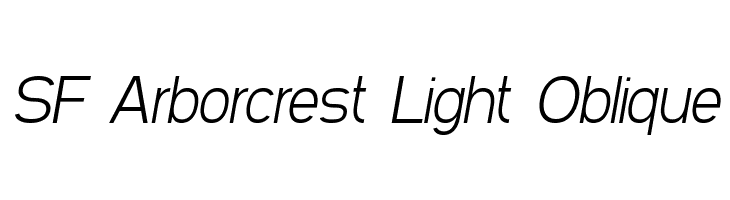 SF Arborcrest Light Oblique Font