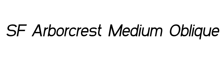 SF Arborcrest Medium Oblique Font