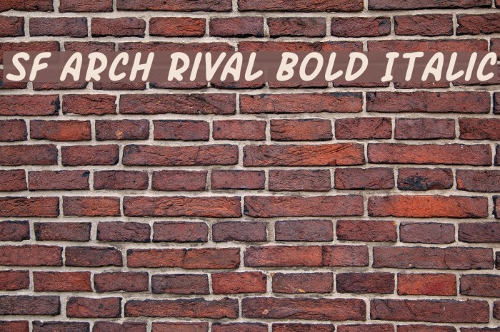 SF Arch Rival Bold Italic Font examples