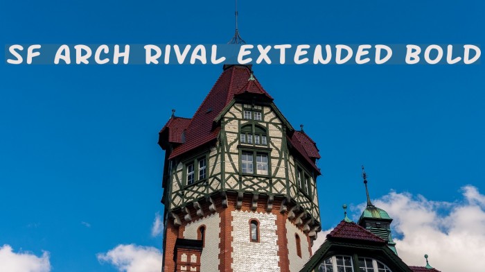 SF Arch Rival Extended Bold Font examples