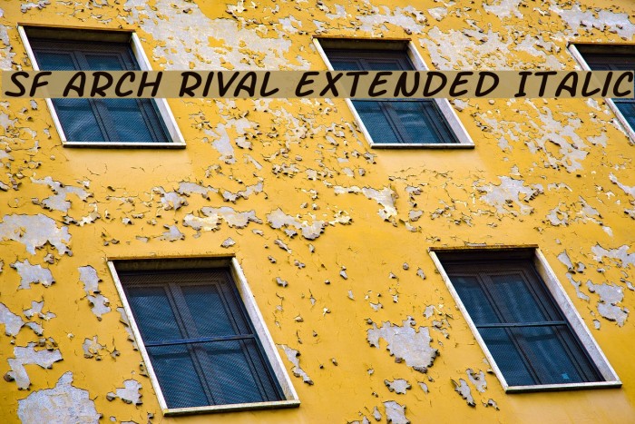 SF Arch Rival Extended Italic Font examples
