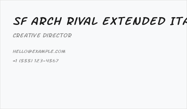 SF Arch Rival Extended Italic Business Card
