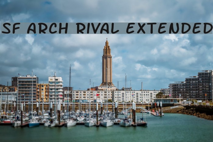 SF Arch Rival Extended Font examples