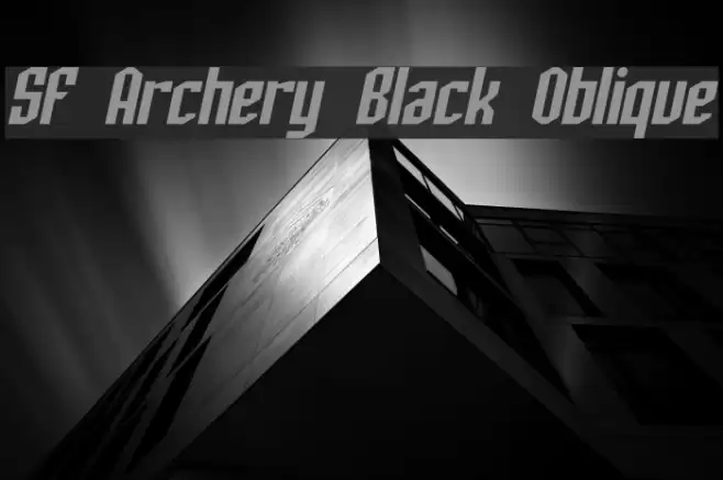 SF Archery Black Oblique Font examples