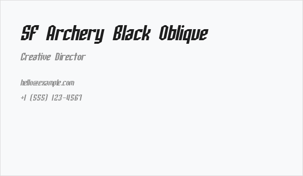 SF Archery Black Oblique Business Card