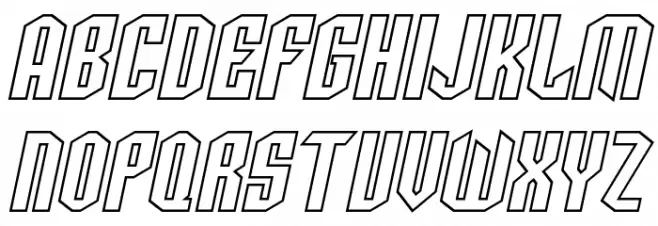 SF Archery Black Outline Oblique Шрифта ВЕРХНИЙ
