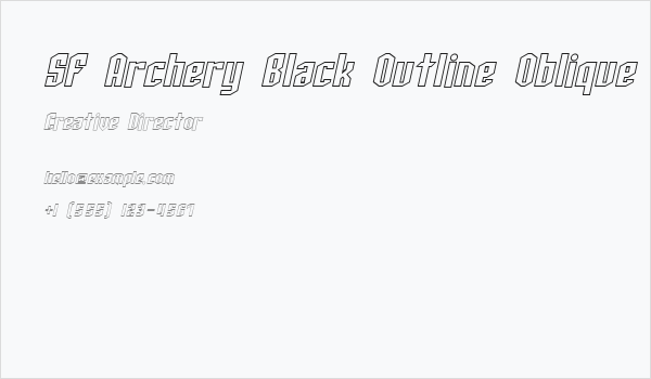 SF Archery Black Outline Oblique Business Card