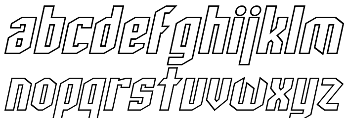 SF Archery Black Outline Oblique Font LOWERCASE