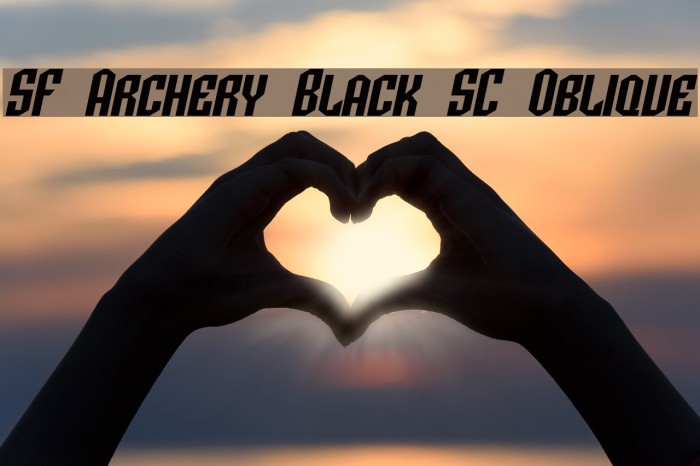 SF Archery Black SC Oblique Font examples