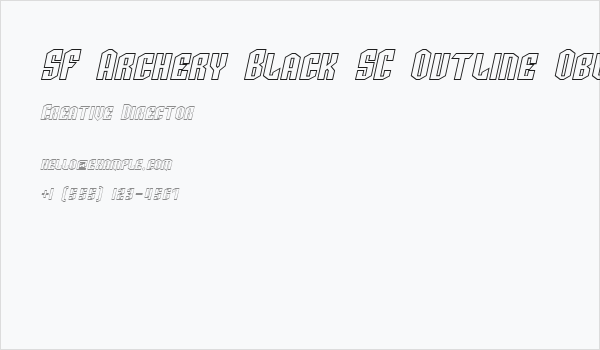 SF Archery Black SC Outline Oblique Business Card