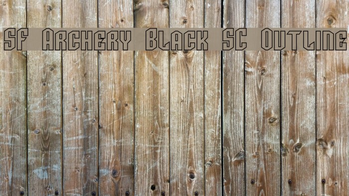 SF Archery Black SC Outline Font examples