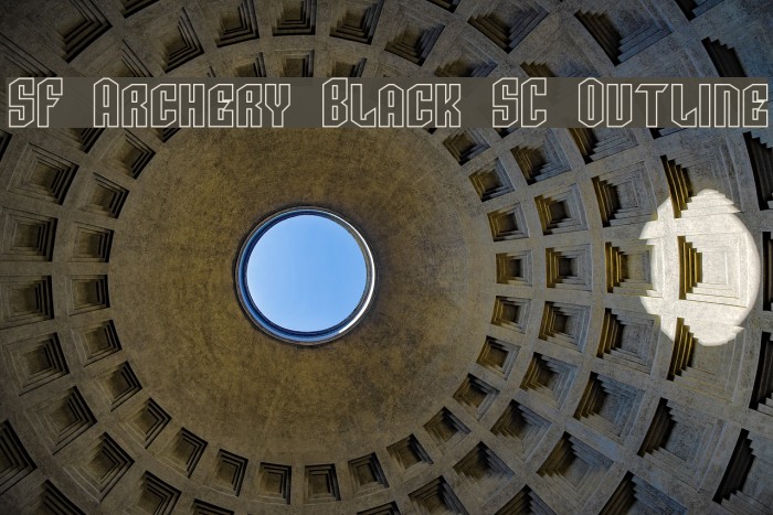 SF Archery Black SC Outline Font examples