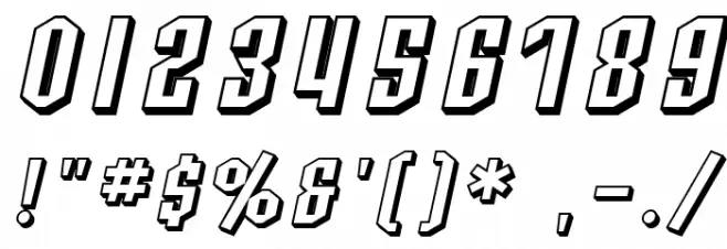SF Archery Black SC Shaded Oblique Font Alte caractere