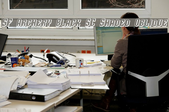 SF Archery Black SC Shaded Oblique Font examples