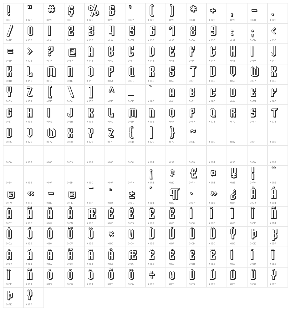 SF Archery Black SC Shaded Character Map