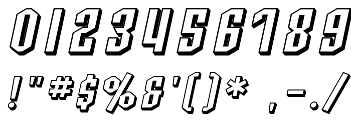 SF Archery Black Shaded Oblique Font OTHER CHARS