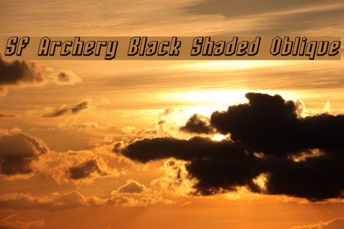 SF Archery Black Shaded Oblique Font examples