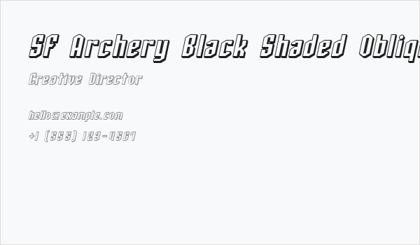 SF Archery Black Shaded Oblique Business Card