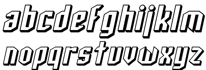 SF Archery Black Shaded Oblique Font LOWERCASE